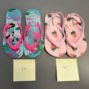 Toddler girl shoes flip flops summer sandal size 7T, 8T